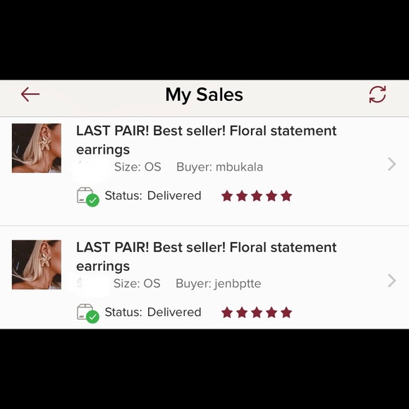 LAST PAIR! GOLD Floral statement earrings - Picture 5 of 6